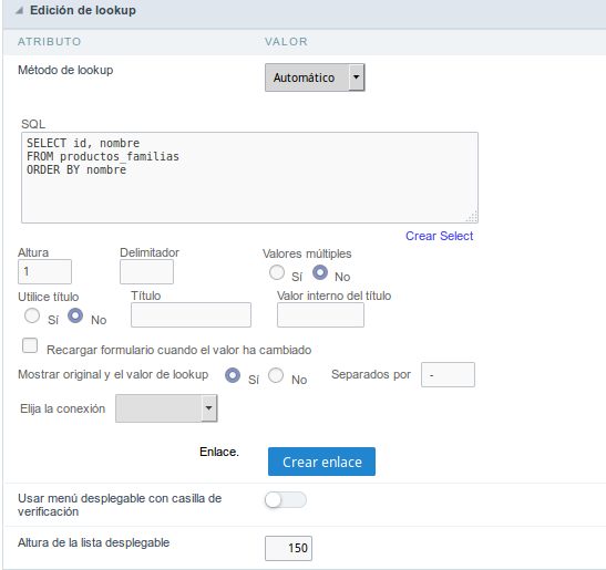 Automatic Lookup Interface.