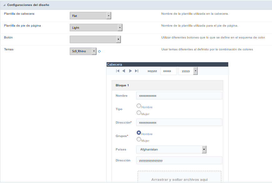 Application Display Theme Configuration