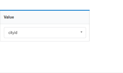 Coluna valor que lista os valores que devem ser passados como parametro