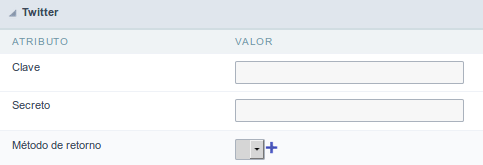 Twitter fields authentication interface.