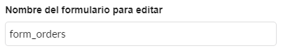 Entrada para definir el nombre del formulario que se creará.