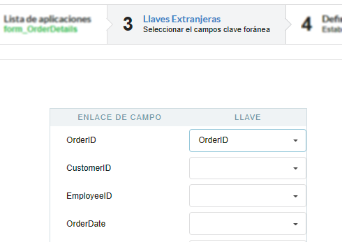 Interface to configure the detail application.