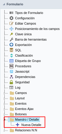 Creating a new detail.