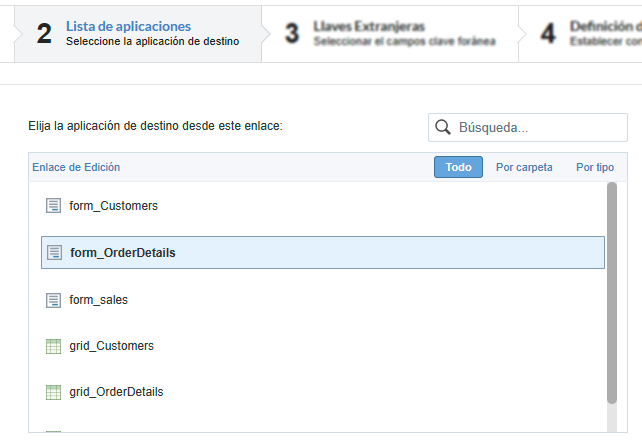 Interface to configure the detail application.