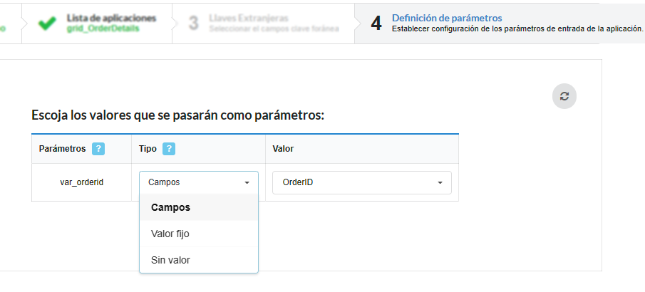 Interface to configure the  link parameters