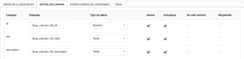 Listagem de campos no processo de criação de calendario1