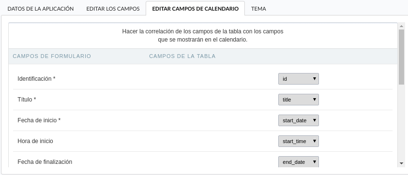 Listagem de campos no processo de criação de calendario2