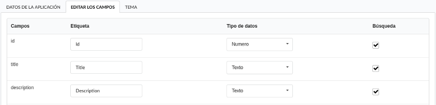 Listagem de campos no processo de criação de filtro
