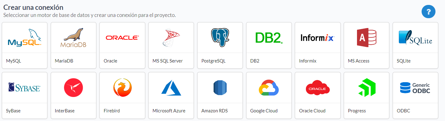 Selección de la conexión a la base de datos