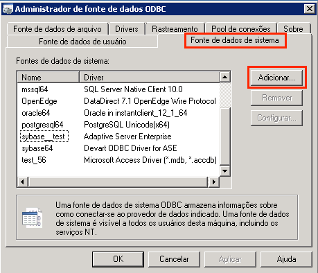 Acceso y configuración de la fuente de datos ODBC