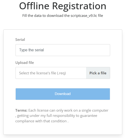 Pantalla de generación de ficheros Lic